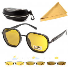 Окуляри для водіїв фотохромні антифари Polarized yellow JB 337D в подарунок з чохлом і серветкою