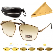 Очки водительские New line Yellow с фотохромными поляризационными линзами UV400 з футляром і серветкою