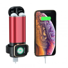 Power Bank 3 в 1 для Iphone, Apple Watch и AirPods Красный Power Bank 3 в 1 для Iphone, Apple Watch и AirPods Красный
